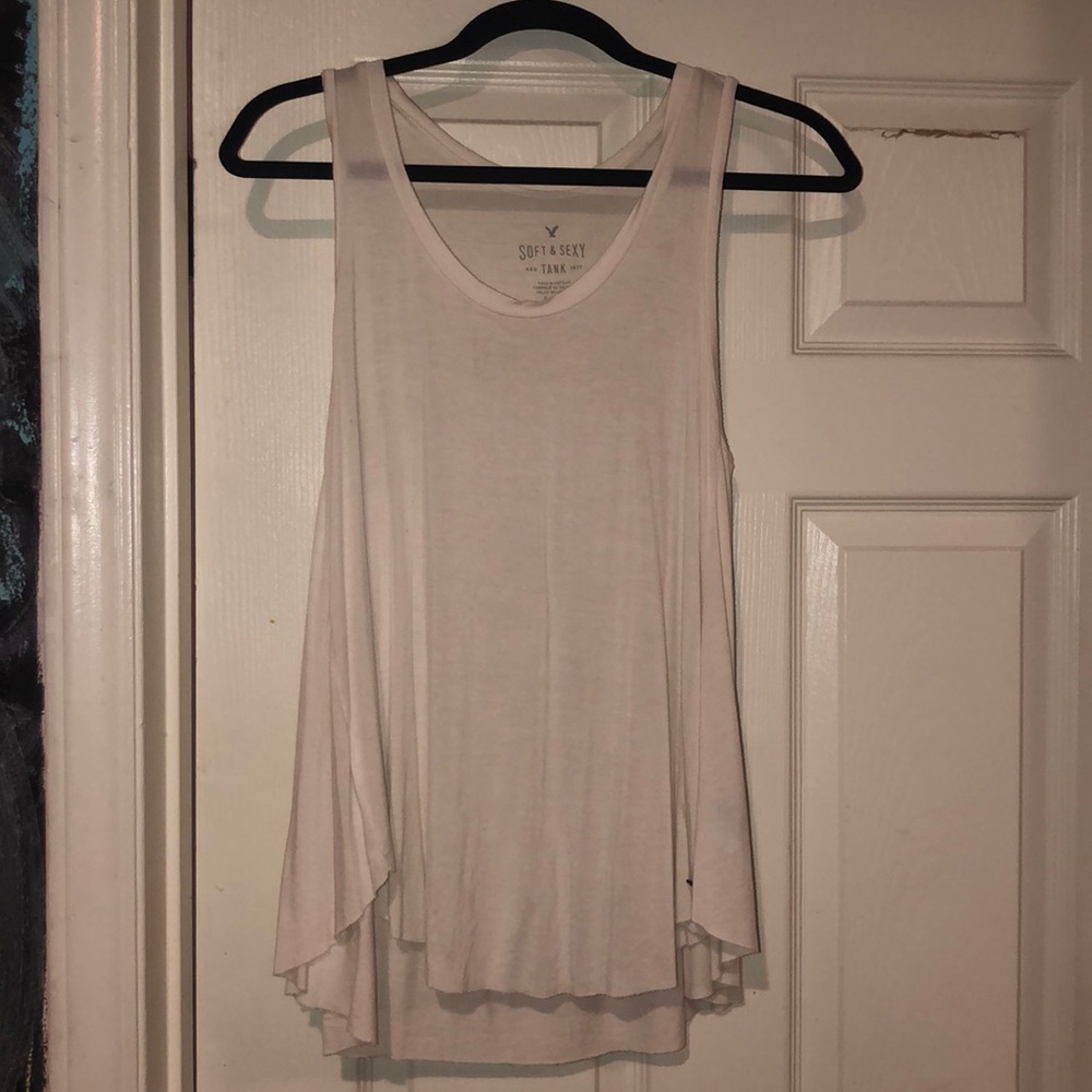 American Eagle White Soft and Sexy Tank Top